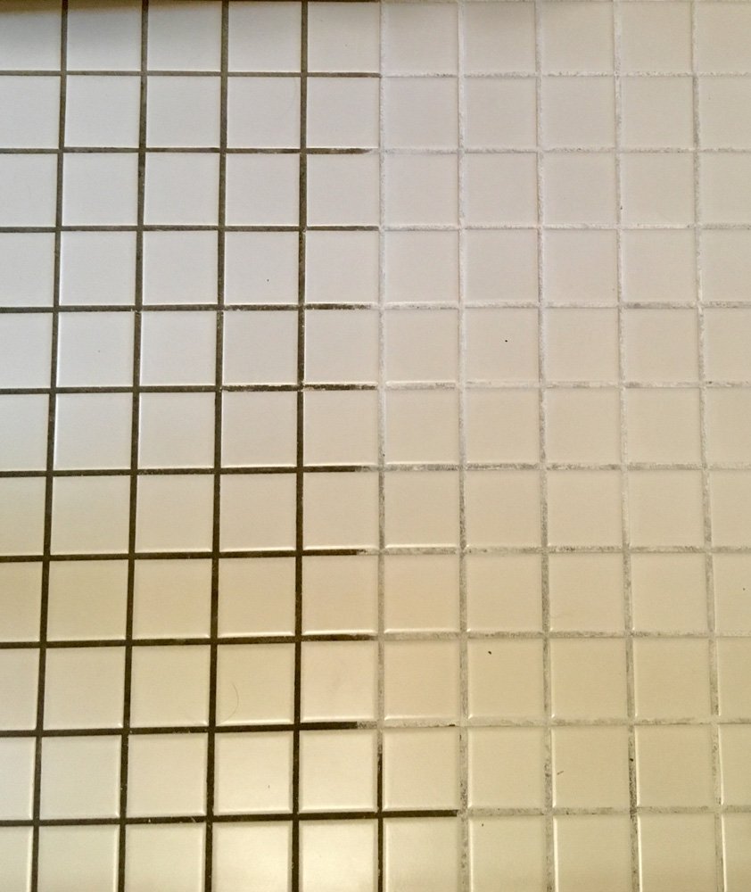 Tile and Grout Cleaning in Progress