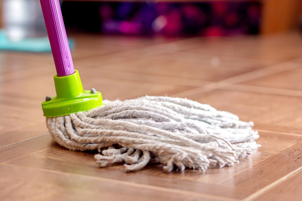 Mopping-The-Tile-Floor